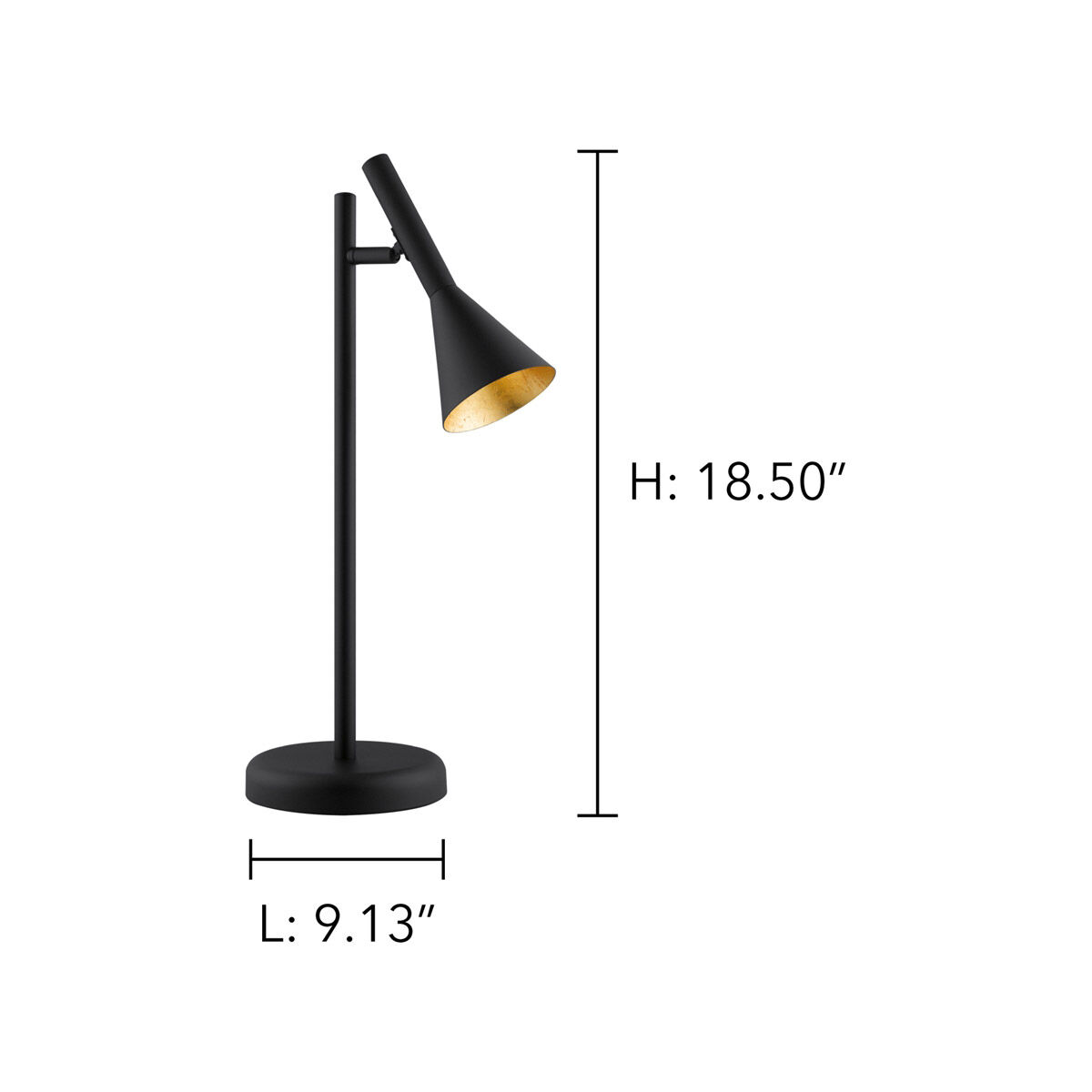 Cortaderas 18.5 inch 10 watt Black Table Lamp Portable Light